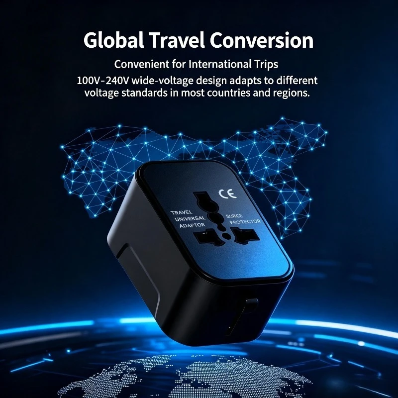 Universal Travel Adapter GaN 20W PD3.0 QC3.0 USB-C USB-A Worldwide Plug Converter 100-250V For US EU UK AU