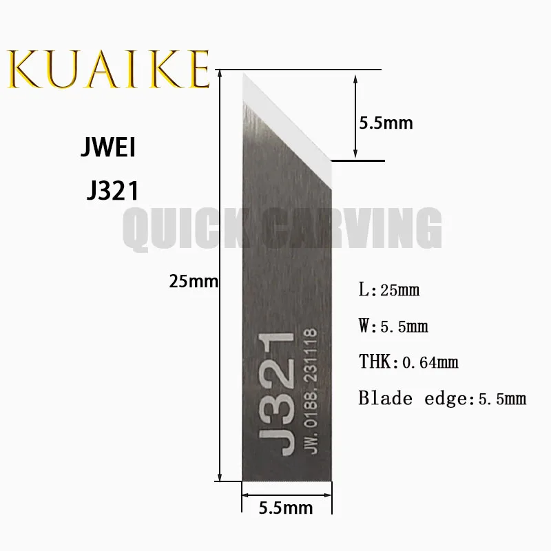 10 Buah JWEI Pisau Bergetar Pisau Berosilasi Karbida Jingwei Cnc Pisau Mesin Pemotong Kulit Digital Otomatis J603 J367 J310