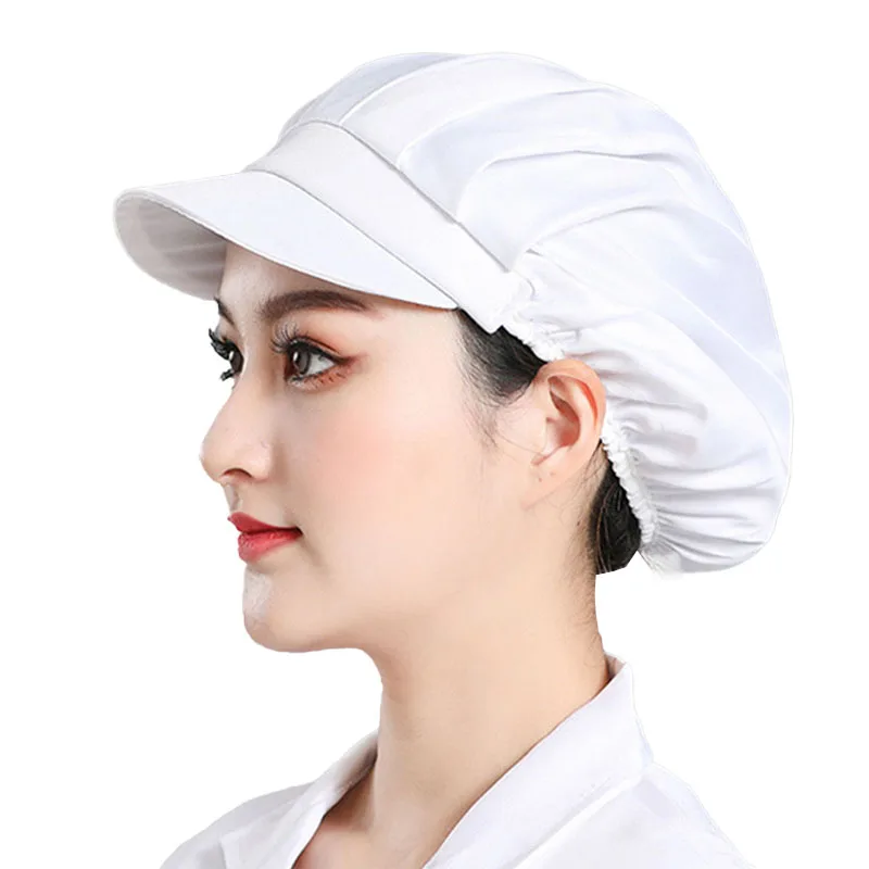

2pcs Food Service Work Hat Chef Hat Cooking Hygienic Cap Baking Smoke-proof Dust Hair Cover Caps Hotel Kitchen Cook Cap