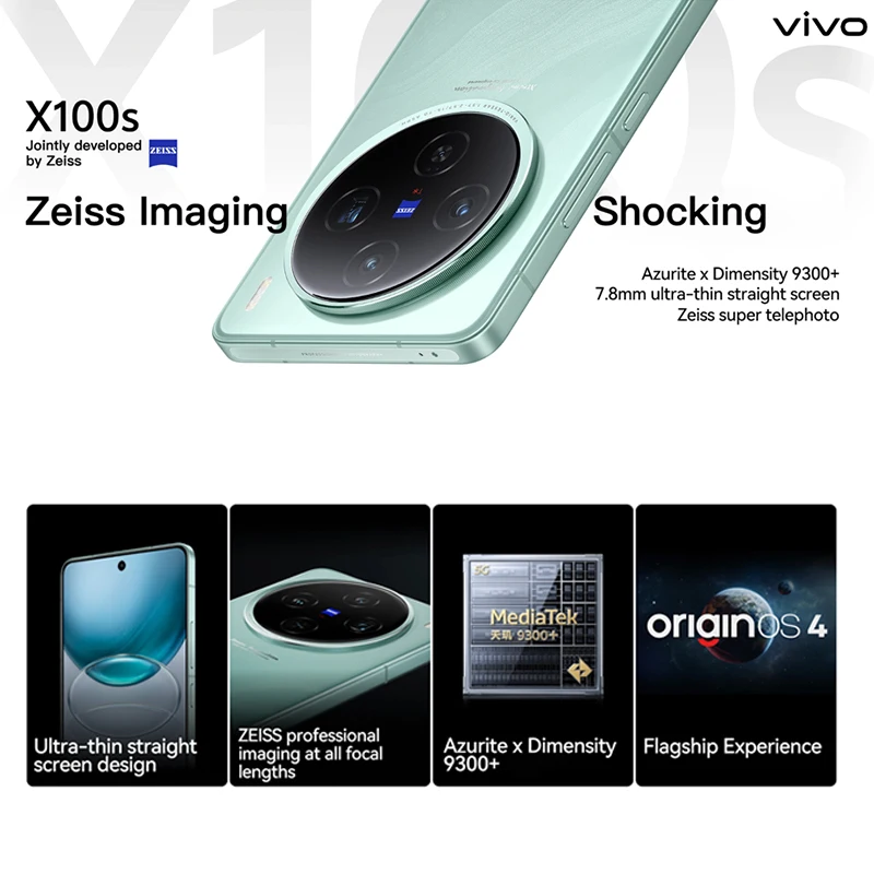 Original VIVO X100s Dimensity 9300+ 64MP Dreifachkamera 5000mAh Akku 6,78'' 120Hz AMOLED Display 100W Schnellladegerät OTA Update