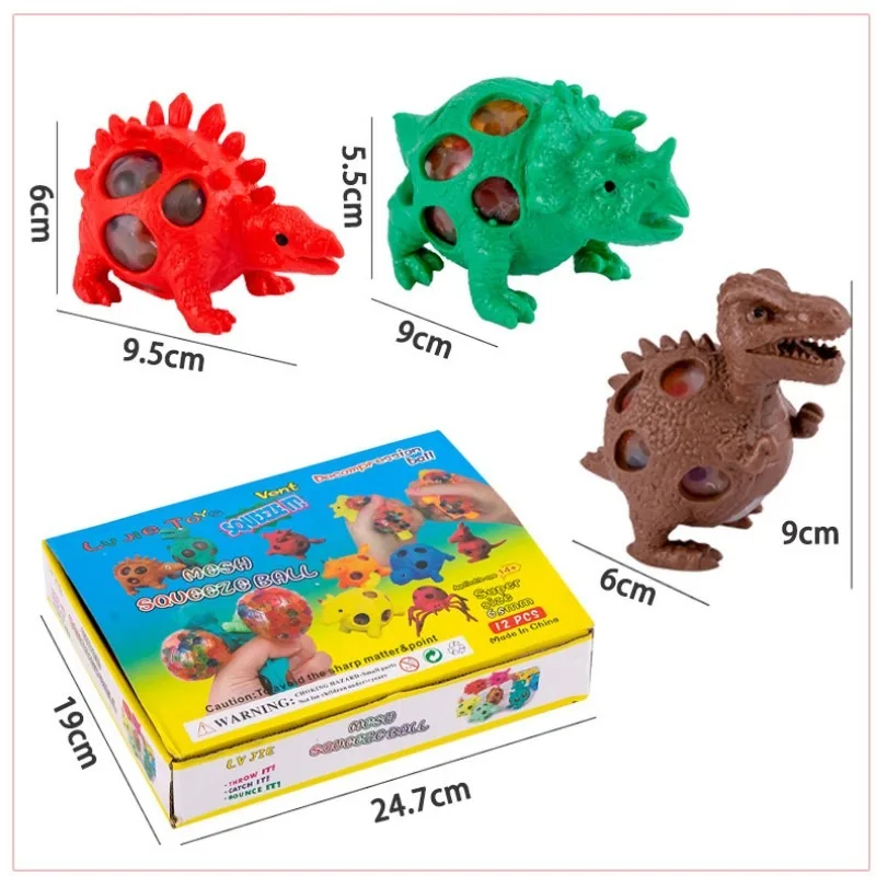 Novelty Dinosaur Squishy Mesh Ball Grape Squeeze Relief Autism Toys Kids&Adult Anti-Stress Toys Stress Reliever Toys Adult Toy