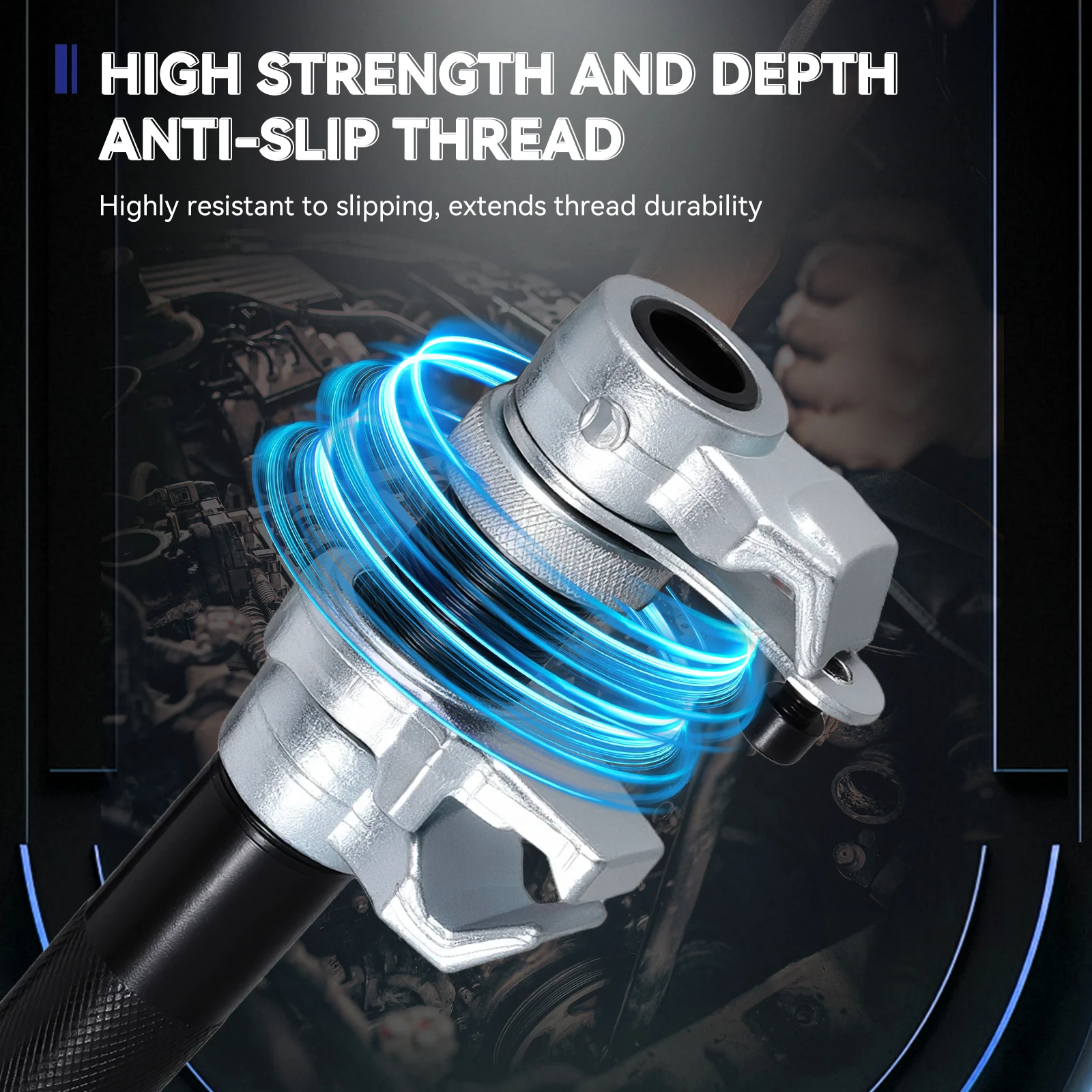Podofo Universal Federbeinspanner Werkzeug Auto Stoßdämpfer Federspanner Reparatur Spezialwerkzeug Stoßdämpfer Federentferner Stoßdämpfer Werkzeug Spiralfeder Spanner Werkzeugset mit Tragetasche für Autoreparatur – Detail 4