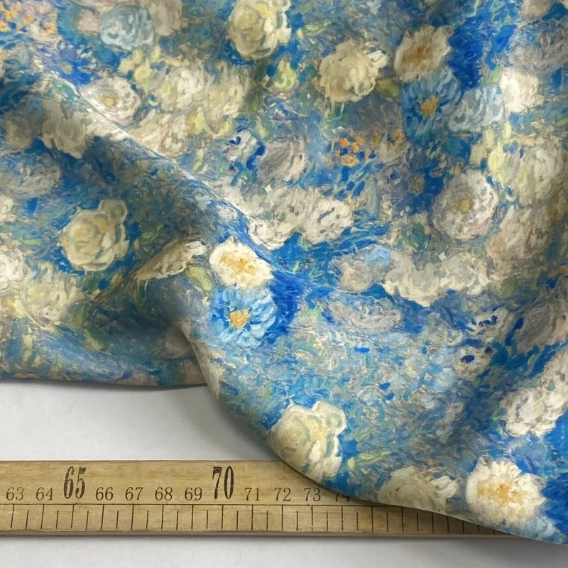 النفط اللوحة طباعة 80s القطن رايون الساتان النسيج الحرير مثل بارد تنفس النسيج تشيباو منامة فستان المرأة ملابس عصرية #4