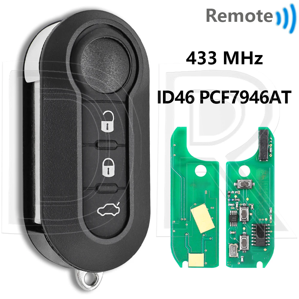 Great ID46 PCF7946 433MHz Car Remote Key For Fiat 500 Punto Panda Bravo Delphi 500L Ducato Citroen Jumper Peugeot Boxer Marelli image 3