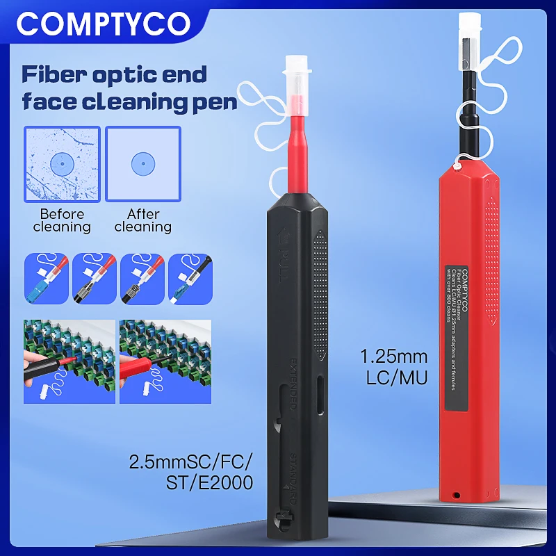 COMPTYCO  FTTH Optical Fiber cleaning pen tool 2.5mm LC MU 1.25mm SC FC ST LC Connector Optical Smart Cleaner