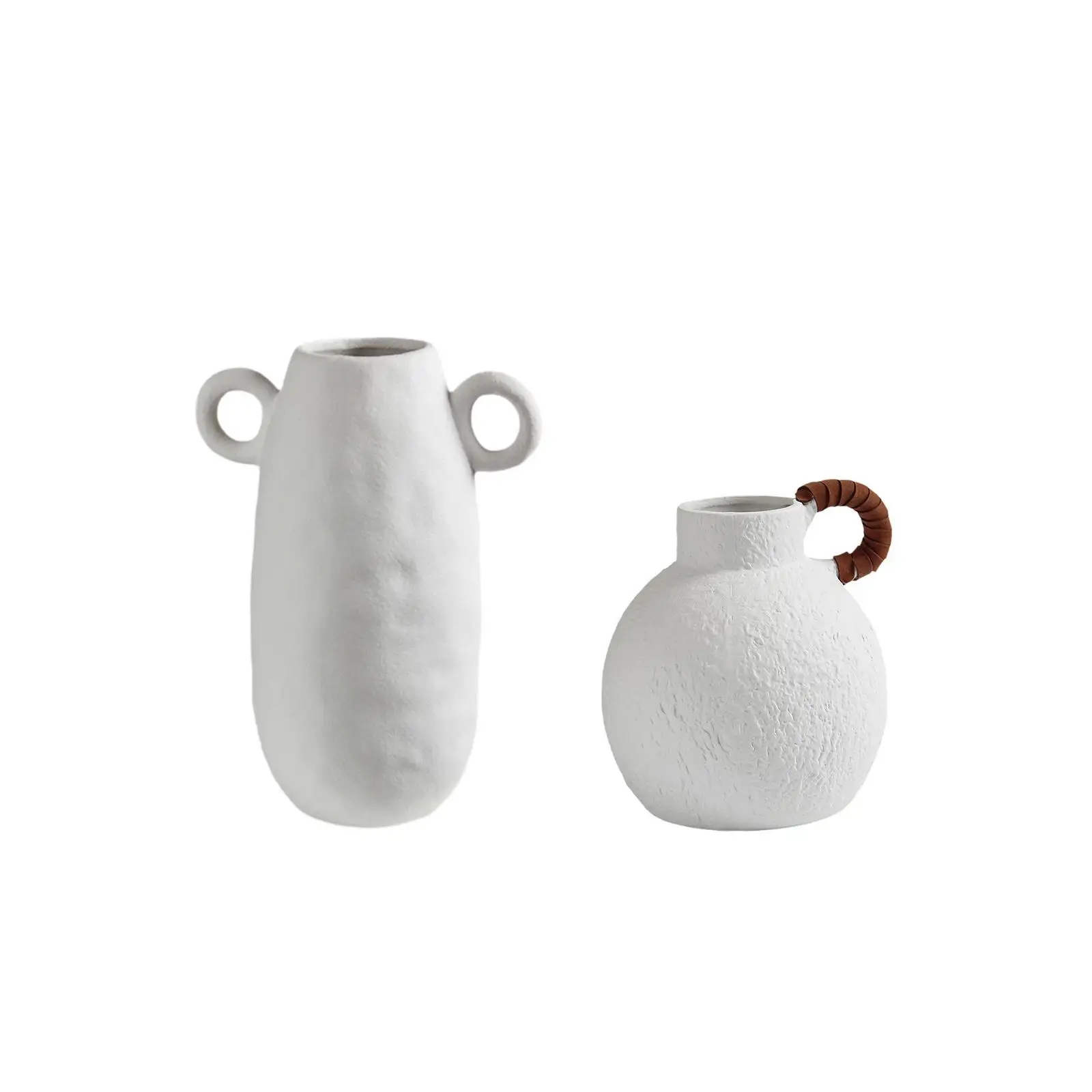 White Ceramic Vase Pot Decorative Multifunctional Rustic Tabletop Decoration for