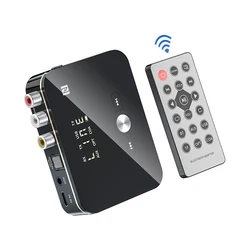 Bluetooth-compatibl 5.0 Receiver Transmitter NFC LED Stereo 3.5mm AUX Jack RCA Optical Wireless Audio Adapter Handsfree Call Mic