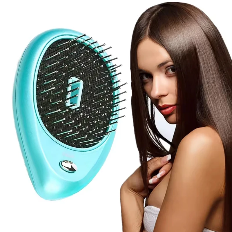 Electric Ionic Hairbrush Portable Ionic Hair Comb Brush Negative Ions Massage Anti-static Massager Straightening Hair Comb