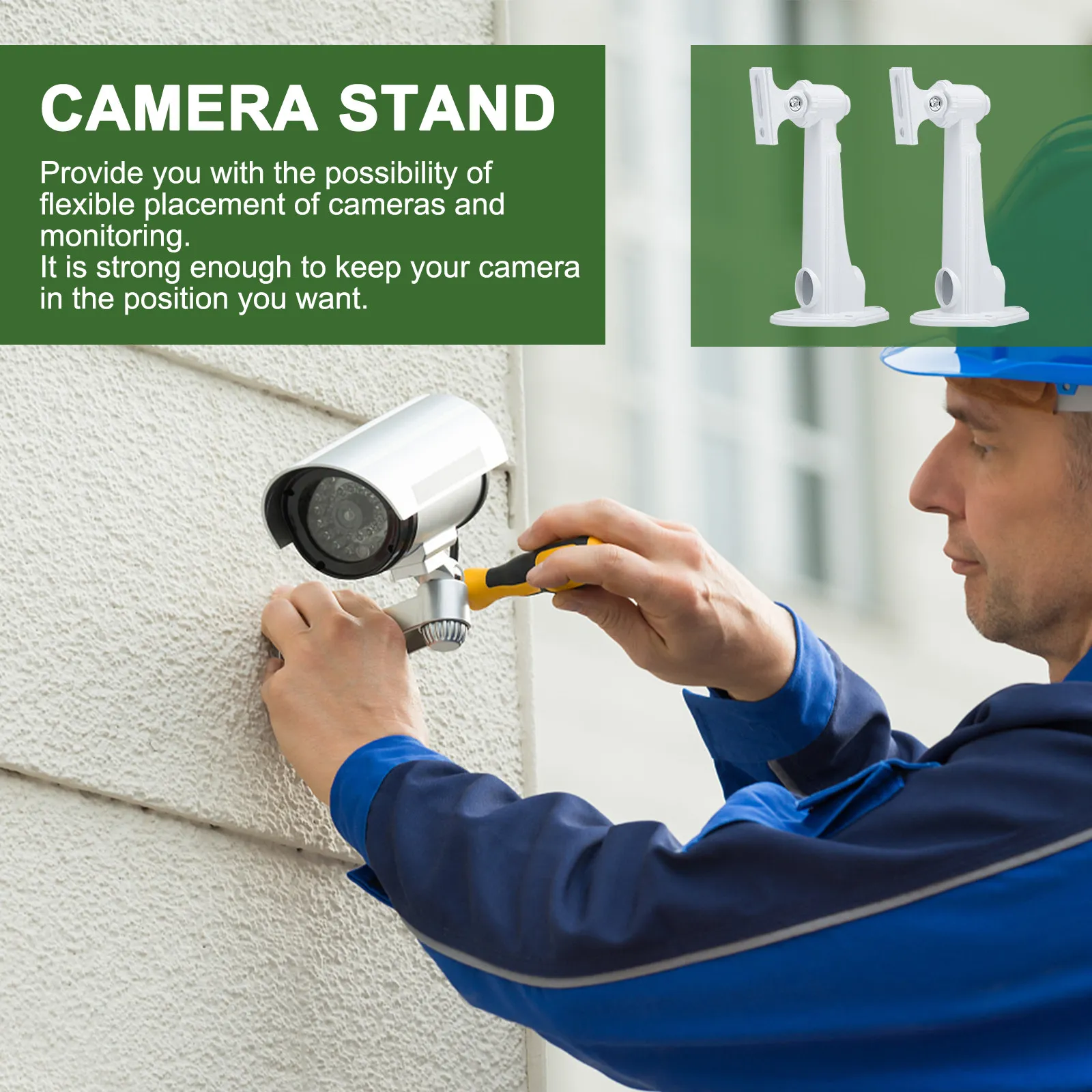 2Pcs Mount Bracket Aluminum Alloy Adjustable Wall Ceiling Indoor Outdoor Security Camera Holder