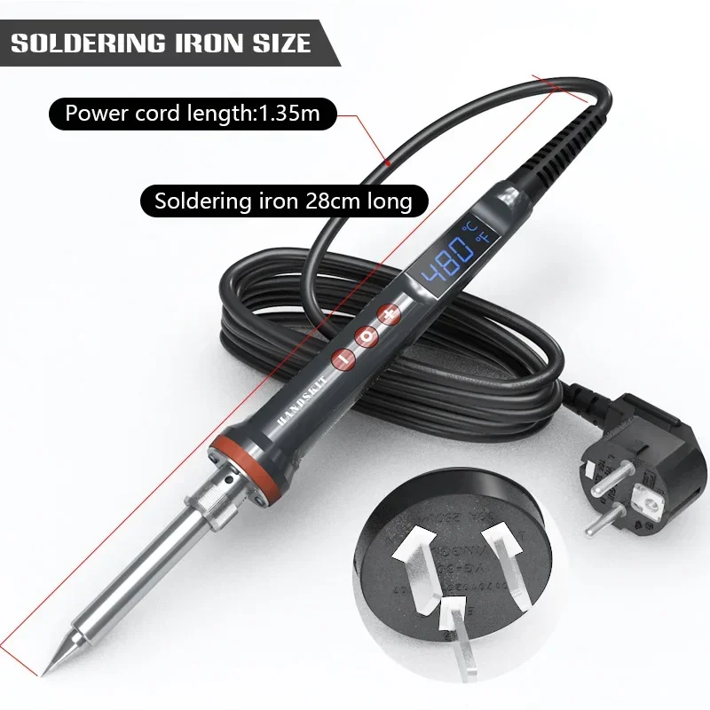 Utility 200W Electric Soldering Iron Digital Temperatura Adjustment Auto Sleep Internal Ceramic Heating Electronic Welding Tools