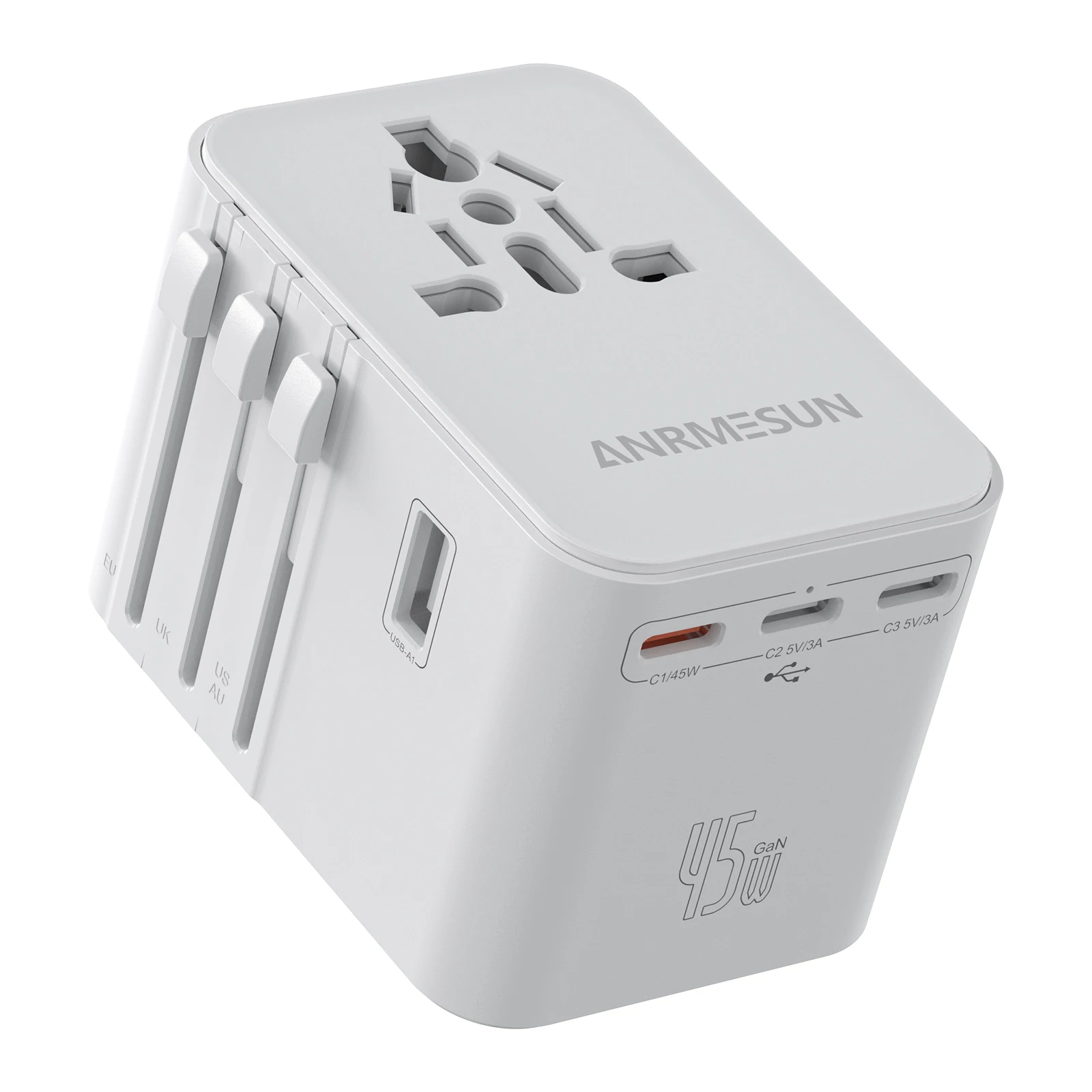 

Global Universal Conversion Travel Plug 2 USB 3 Type C Sockets EU US AC Power Adapter Converter PD 45W Travel Plug Fast charging
