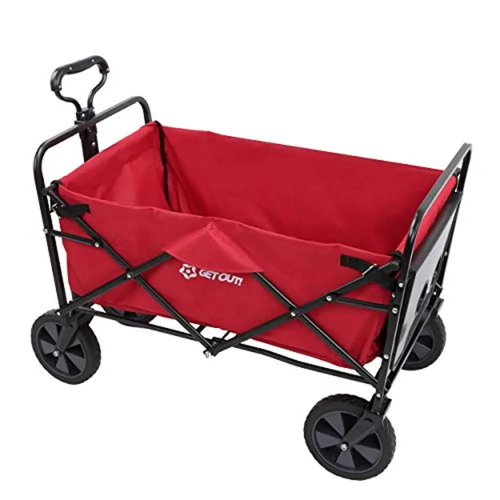 Heavy Duty Collapsible Folding Wagon Cart 220lb Capacity with Wheels and Storage Bag Utility Beach Cart Outdoor Activities