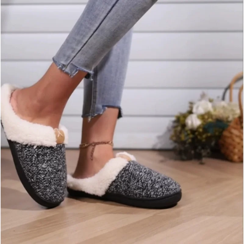 Men & Women Indoor Bedroom Slipper 2023 Winter New Plush Warm Thicken Couple  Cotton Slipper Casual Cozy Lady Shoes 36-45 A0095