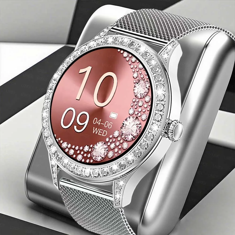 Ladies Luxury Smart Watch 1.27 Inch Wireless Call Message Reminder 100+ Sport Fitness Tracker Smartwatch Gifts For Women Fashion