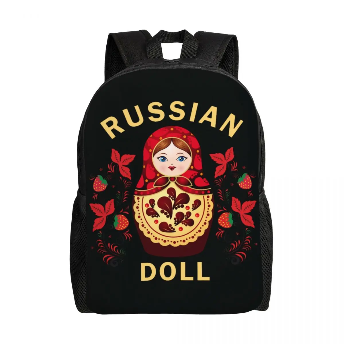 Babushka Matryoshka Russian Doll Backpacks for Men Women Waterproof College School Bag Print Bookbags