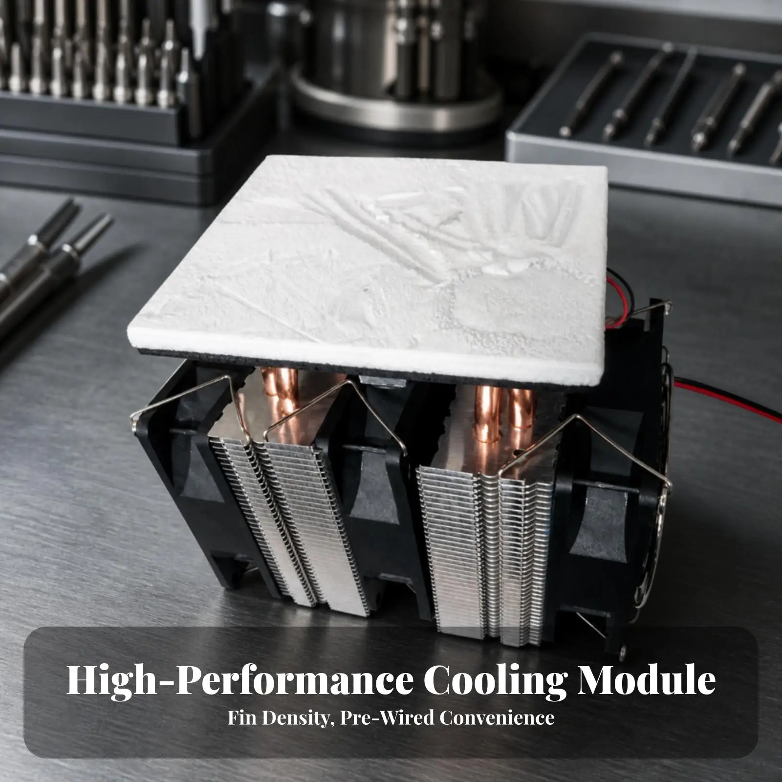 Thermoelectric Cooler Plate Kit with Wide Flat Cooling Block and Copper Heat Pipe for DIY Refrigerator Maker Use