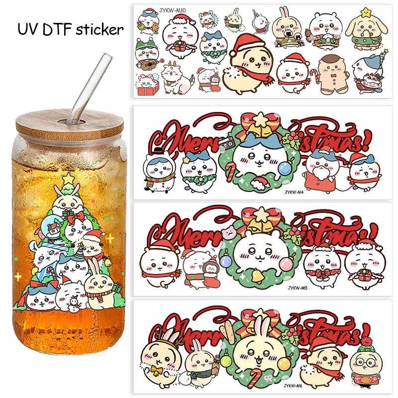 Chiikawa Cartoon DIY Wasserdichte Aufkleber-Serie DTF-Sticker UV-Transfer Transparente Kristall-Hachiware Usagi Geschenk