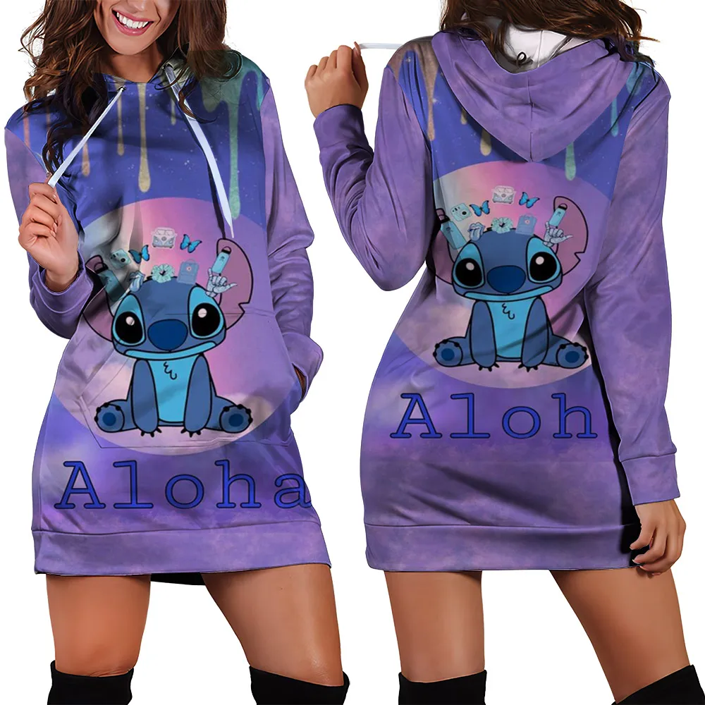 2024 New Disney Fashion Disney Casual Sports Dress long sleeve top 3D Full Print Hoodie Y2K Anime Hoodie bluzy z kapturem