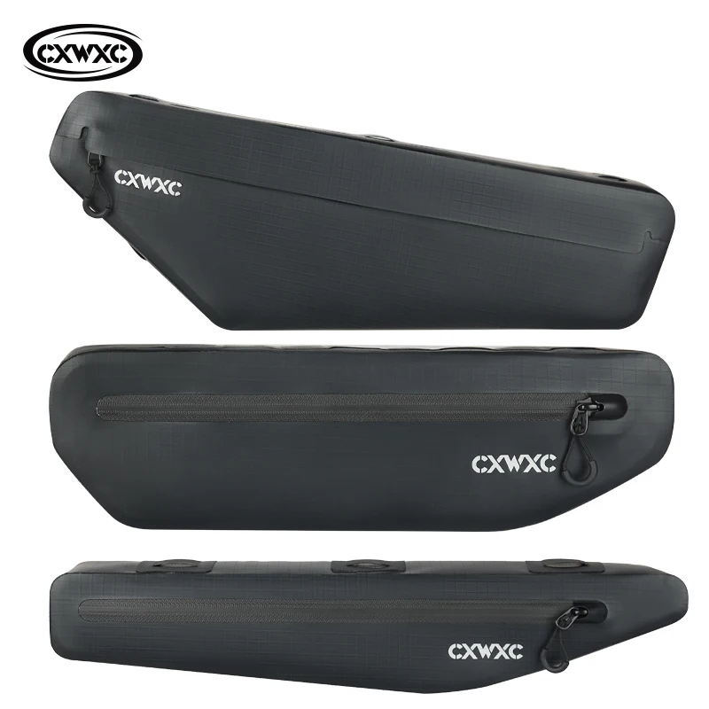 CXWXC 1.8L 3L 4L Fully Waterproof Bicycle Triangle Frame Bag Front Tube Storage Pouch for Road MTB Cycling Accessories