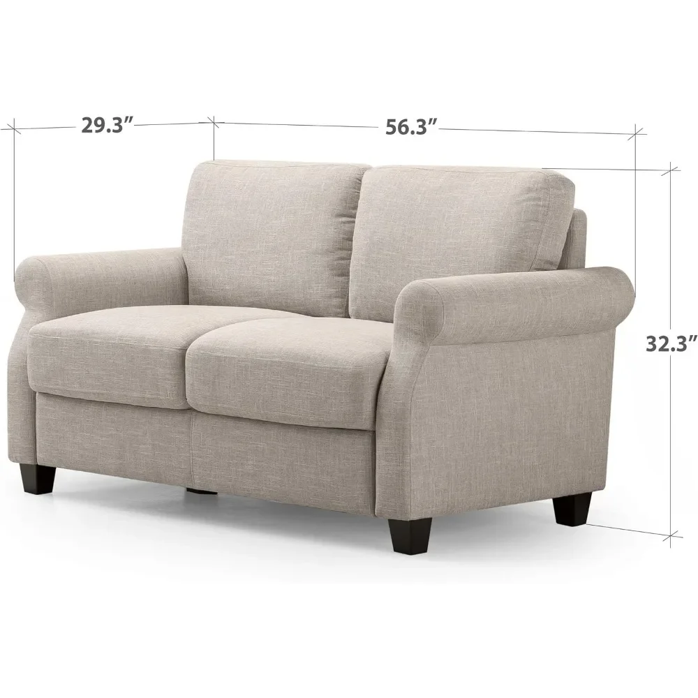 Living Room Sofa, Easy, Tool-Free Assembly, Beige Couch Sofa