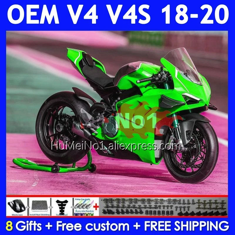 Factory Green Injection Bodys For DUCATI Panigale V4 V 4 S R V4S V4R 327No.71 V4-S V4-R 2018 2019 2020 18 19 20 OEM Fairing Kit