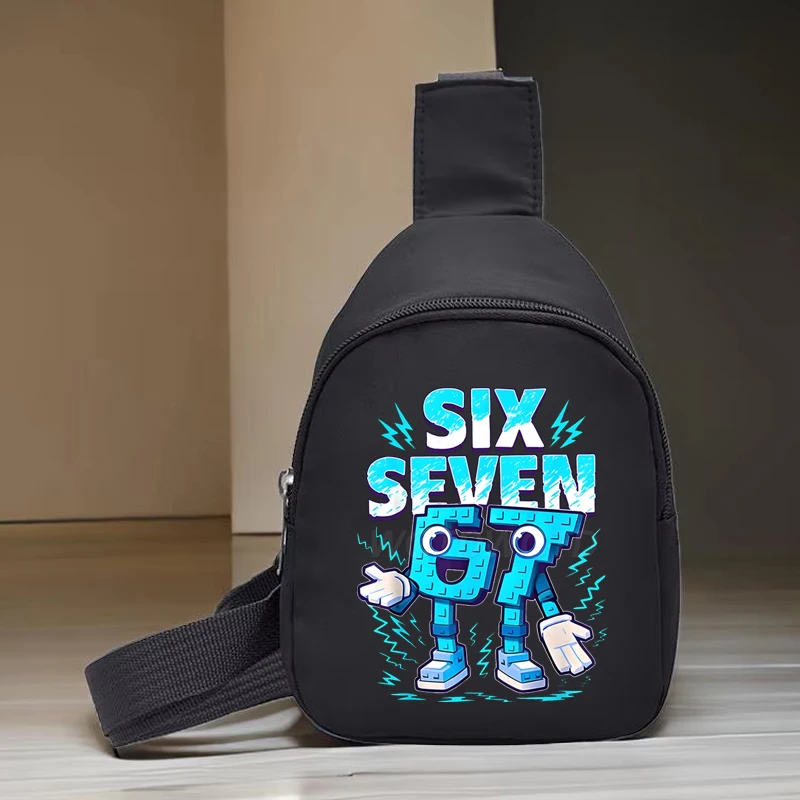 

Funny Six Seven Italian Brainrot Kids Bag for Girl Boy Cartoon Number 67 Children Messenger Bags Funny Meme Purses and Handbags