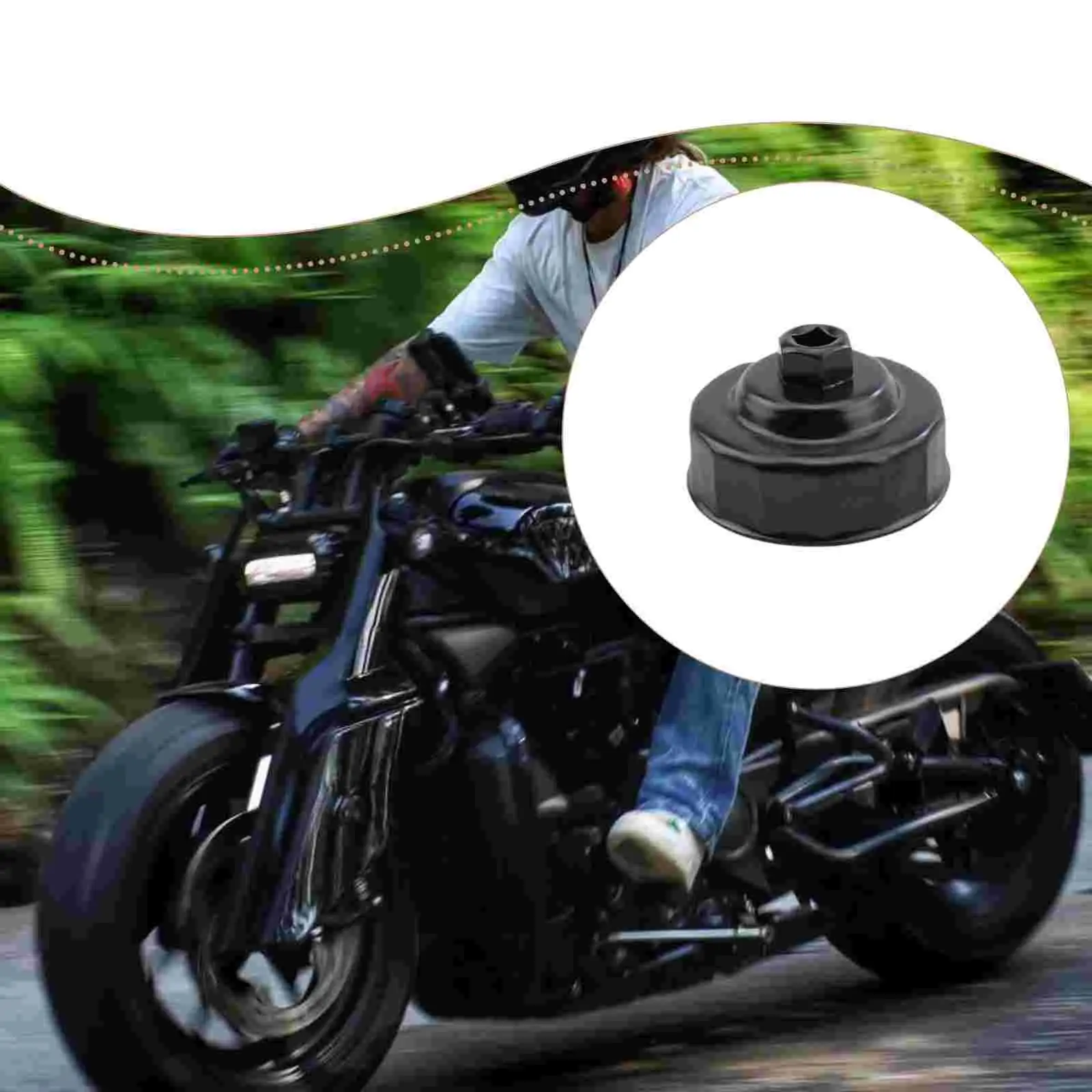 

76mm 14 Flutes Oil Filter Wrench Carbon Steel Durable Tool Direct Replace Accessory for Motorcycles