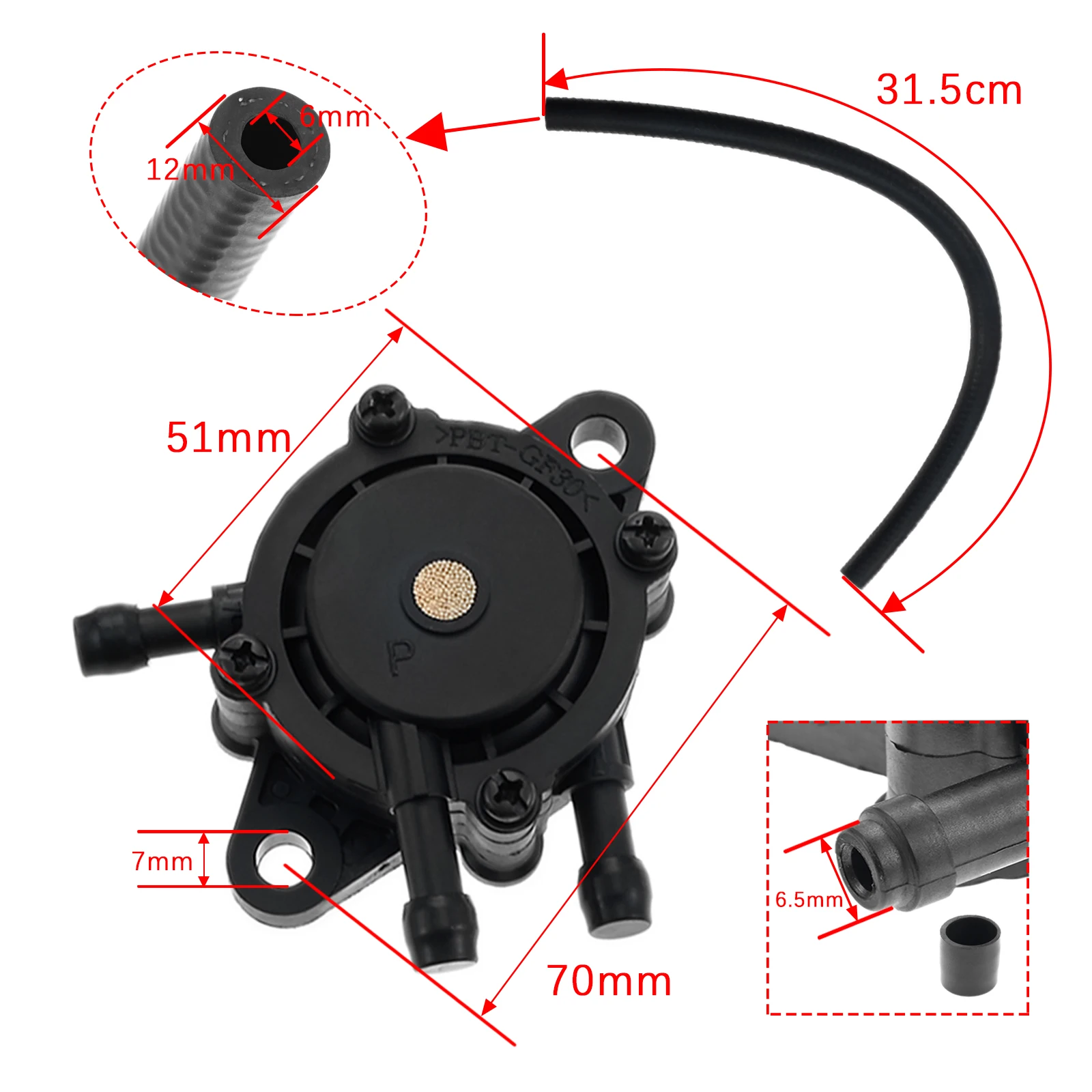 692313 808492 Fuel Pump Kit for Kohler 17HP-25 HP 24 393 04-S Small Engine Lawn Mower Tractor for Briggs &Stratton 808656 491922