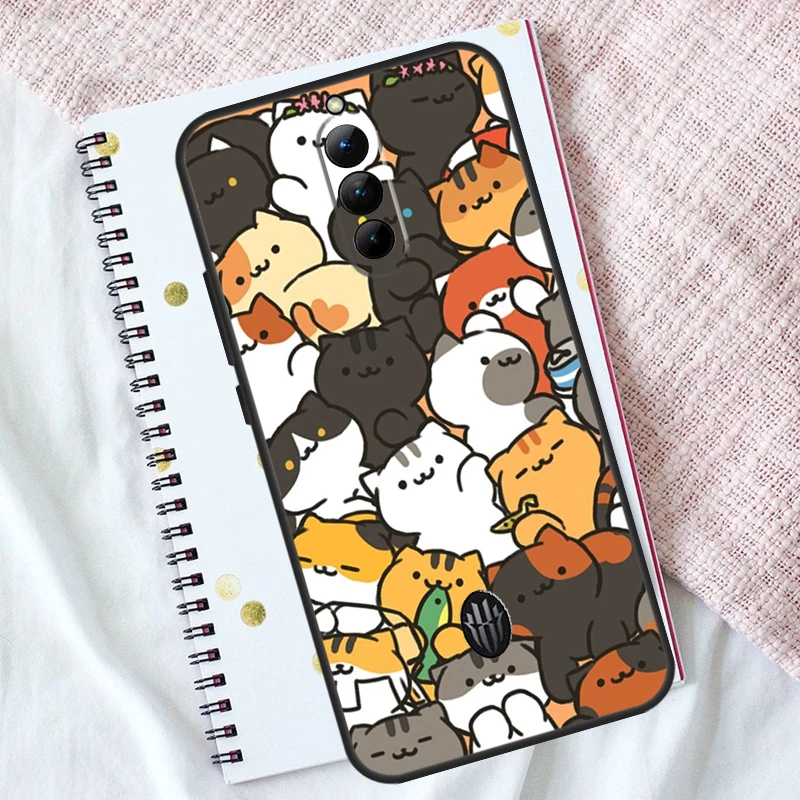 Neko Atsume Case For Nubia Red Magic 8 Pro 8S Pro Plus Red Magic 7 7S Pro 6 6S Pro 5G 5S 6R Cover Capa