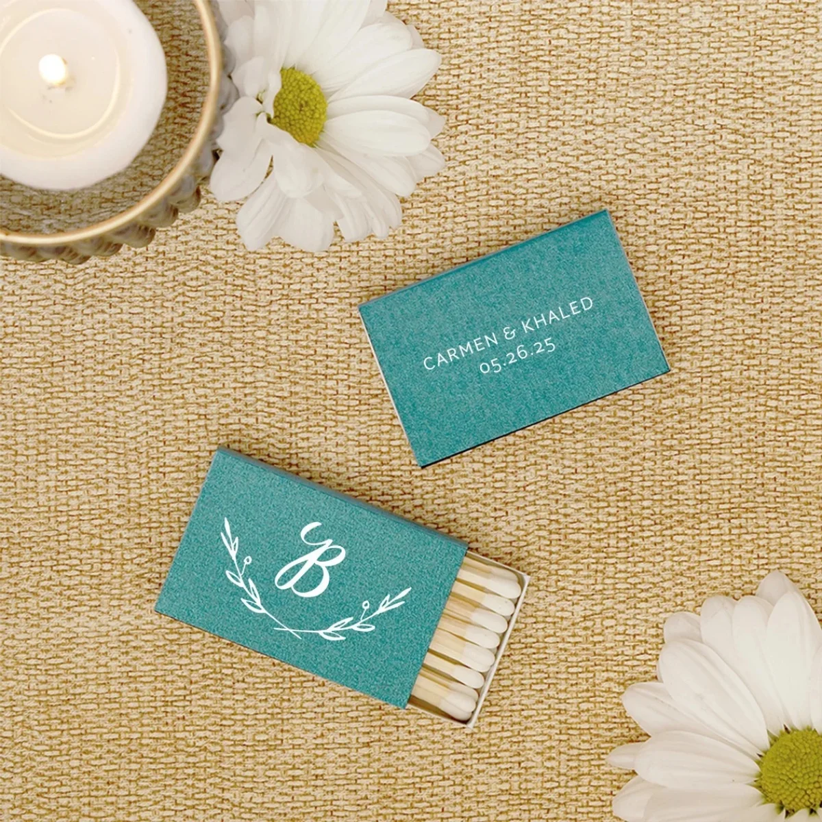 

Custom Initial Branch Matchboxes - Personalized Wedding Favors, Wedding Matches, Wedding Decor, Custom Matchboxes, Monogram Part