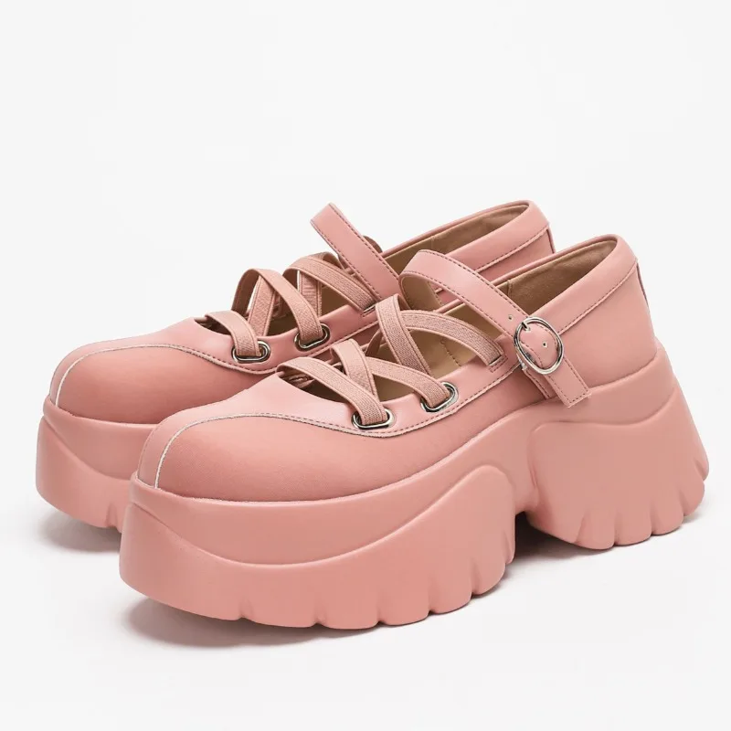 

Модные лоскутные дизайнерские кроссовки Мэри Джейн на массивном каблуке, женские туфли на платформе в студенческом стиле с перекрестным ремешком и пряжкой, удобные туфли на плоской подошве