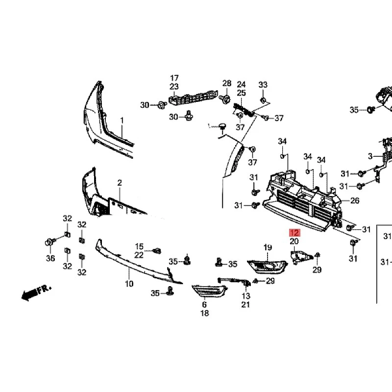 Suitable for 2017 Ho nd a CR V Front fog lamp bracket Fog lamp bracket