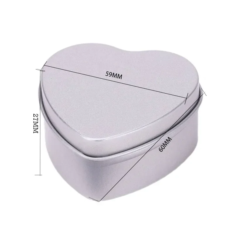 30Pcs Heart-shape Metal Jars Empty Tinplate Box For DIY Making Candle Cream Cosmetic Storage Containers Jewelry Display Boxes