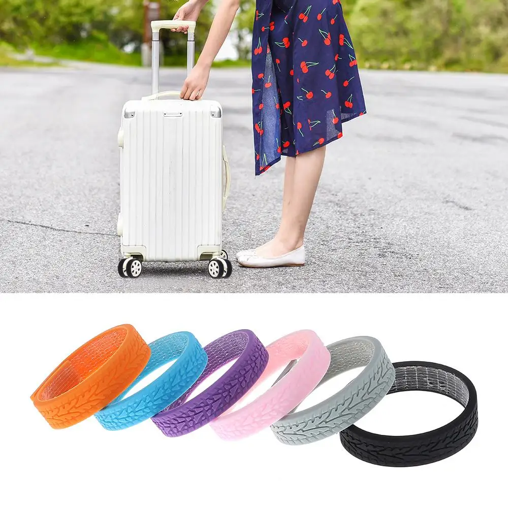 4Pcs Damping Luggage Wheels Protector Suitcase Parts Axles Noise Wheels Guard Cover Suitcase Wheels Protection Cover