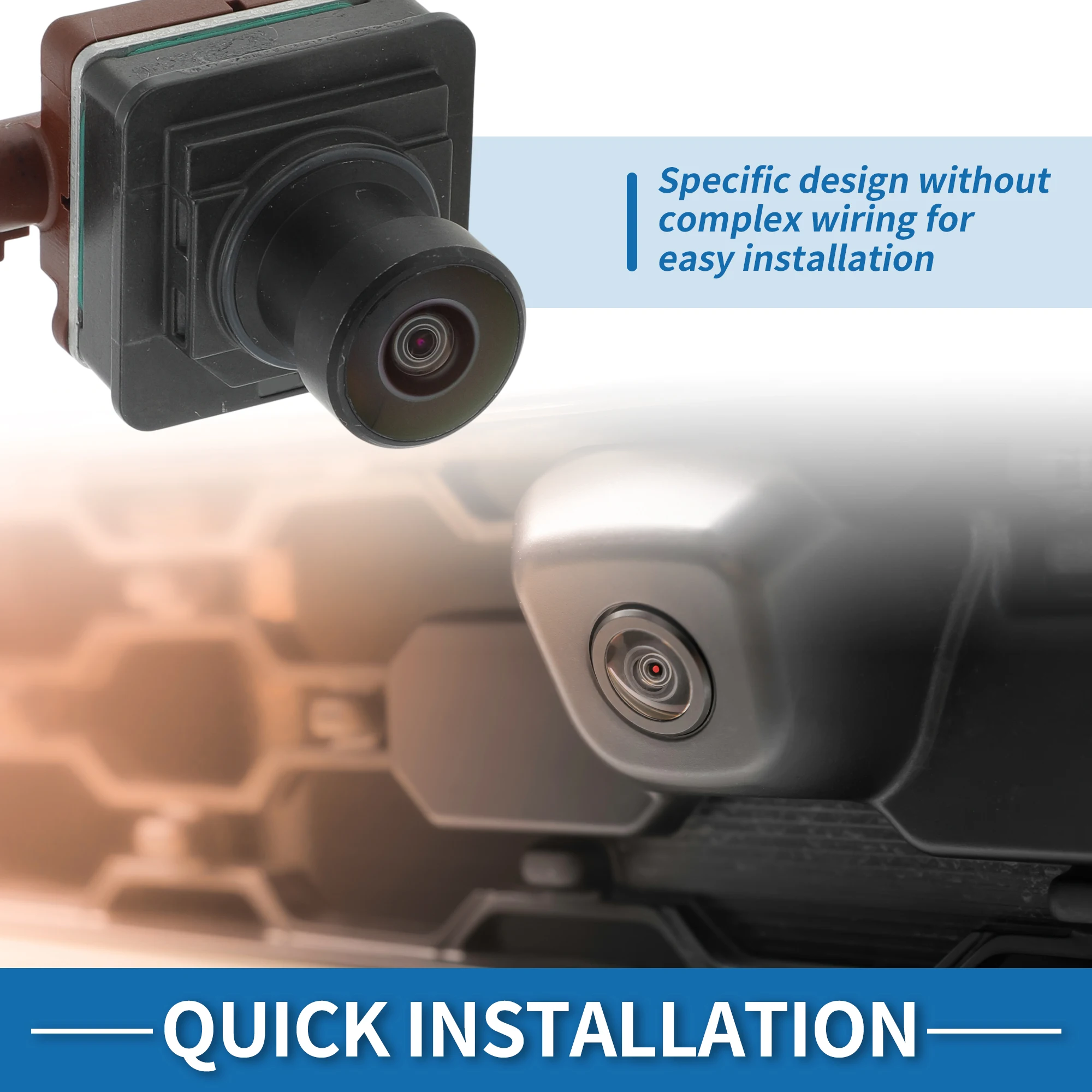 UXCELL Front View Park Assist Camera ML3T-19G490-BC for Ford F150 XL XLT Platinum 21-23
