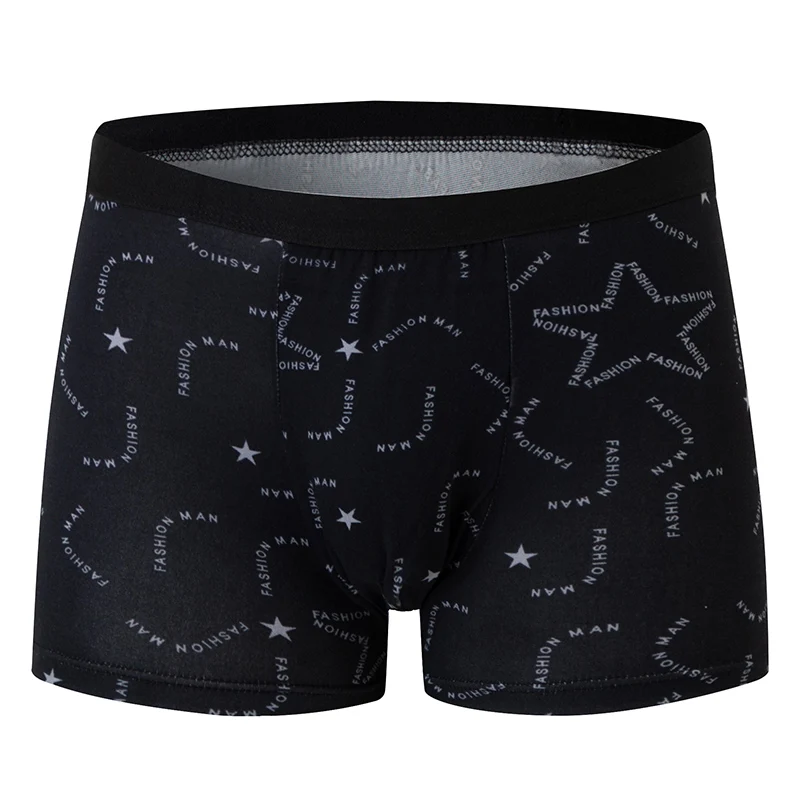 4-piece men\'s underwear comfortable and fashionable plus-size printed boyshort maximum 6XL swimming trunks for teenagers.