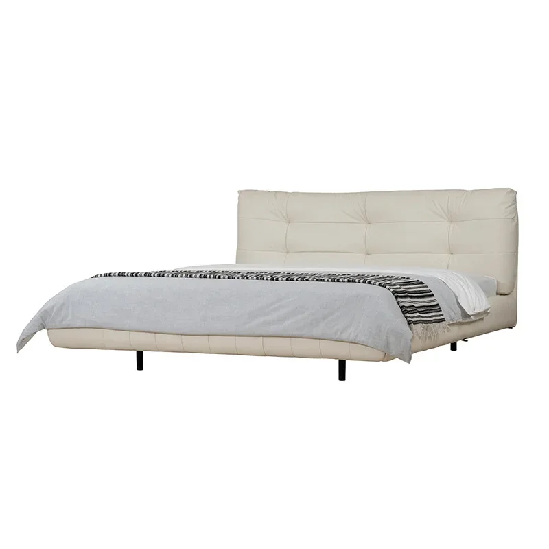 

Minimalist soft bed, cream wind fairy bed, warm double master bedroom