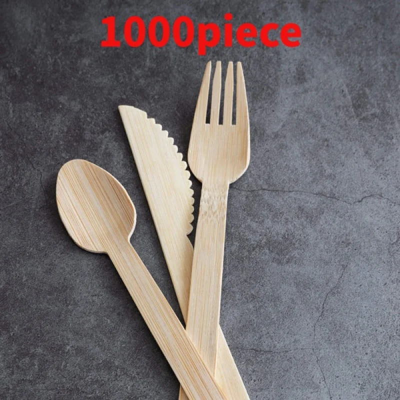 

10 00piece.Custom.Disposable Cutlery Sets Compostable Wooden Cornstarch Knife Fork Spoon Cutlery Sets