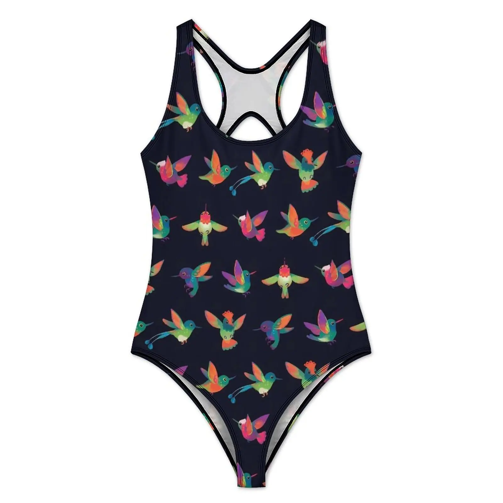 Colorful Bird Swimsuit Hummingbird Push Up Swimwear One Piece Holiday Surf Bathing Suit Bodysuit Sexy Design Beach Outfits Plus