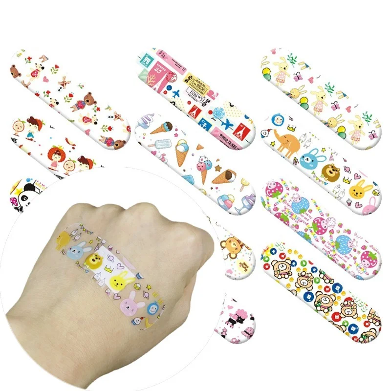 

100pcs/set Cartoon Band Aid for Children Kids Mini Breathable Waterproof Wound Plaster Skin Hemostasis Patch Kawaii Bandages