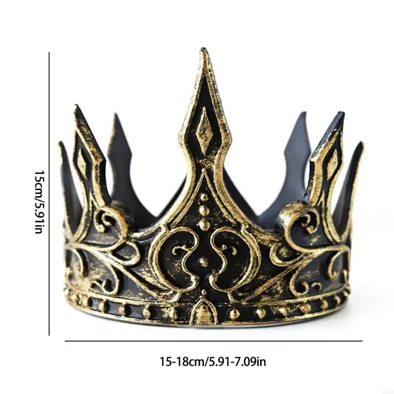 Handmade Medieval King Crowns Hairband With Vintage Pattern Roleplay Game Accessory For Themed Parties Masquerades Balls