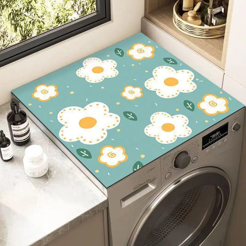 Diatom mud drum washing machine cover pad, water absorption, sun protection and dust cover