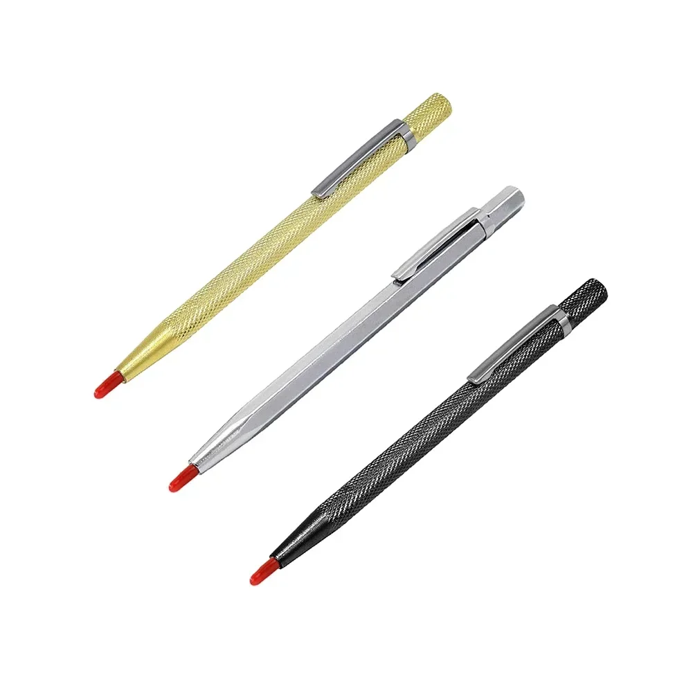 3pcs Carbide Tip Scriber Pen Marking Engraving Pen For Metal Plate Glass Wood Ceramic Diamond Marking Pens Workshop Hand Tools