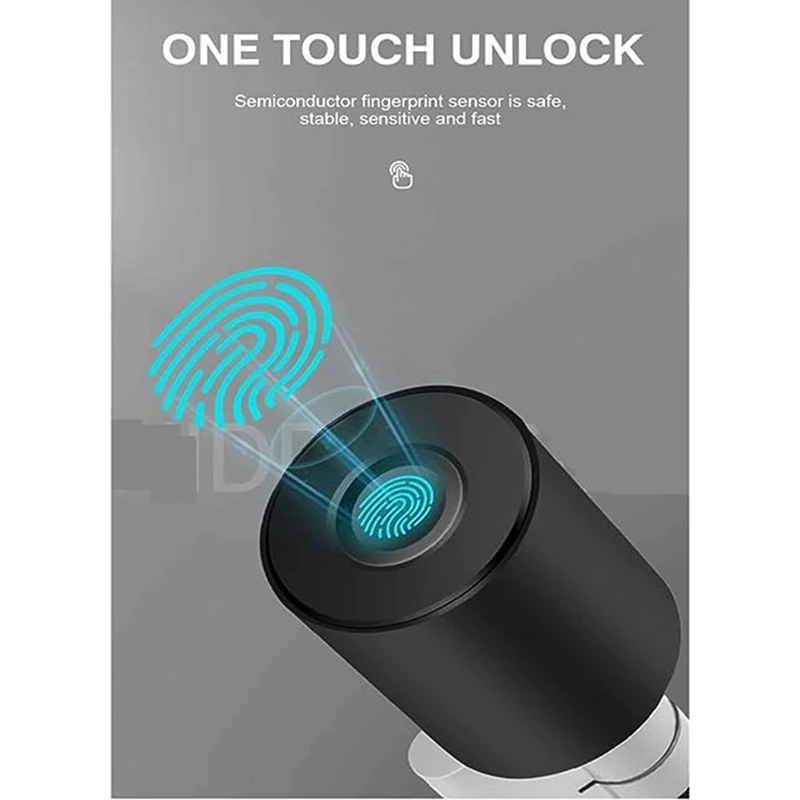 Fingerprint Lock Home Lock Anti-Theft Door Wooden Door Spherical Lock Durable Black