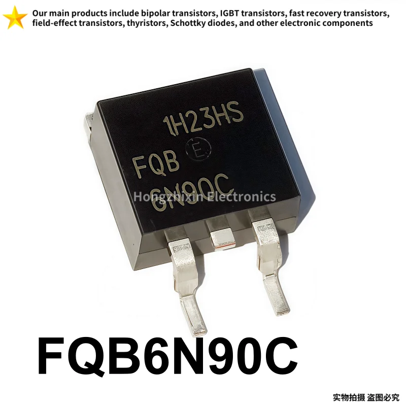 10 Pieces, FQB6N90C FQB6N90 6N90C 6N90 TO-263 SMD Packaged Field-Effect Transistor