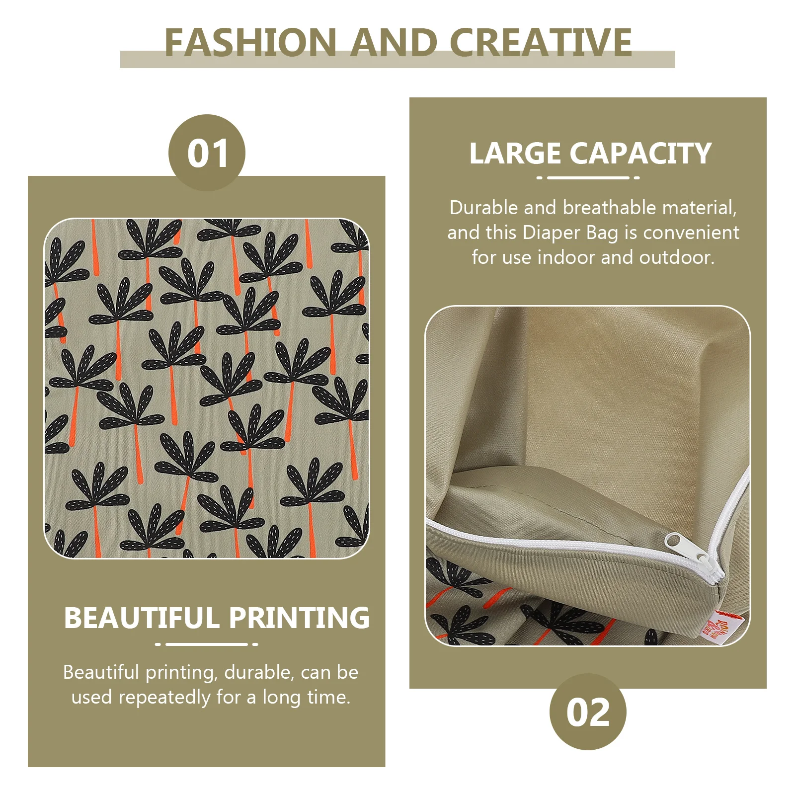 حقيبة تخزين الحفاضات المقاومة للماء، سحاب قابل للغسل، منظم محمول لحقيبة الحفاضات الأساسية للسفر والطفل #1