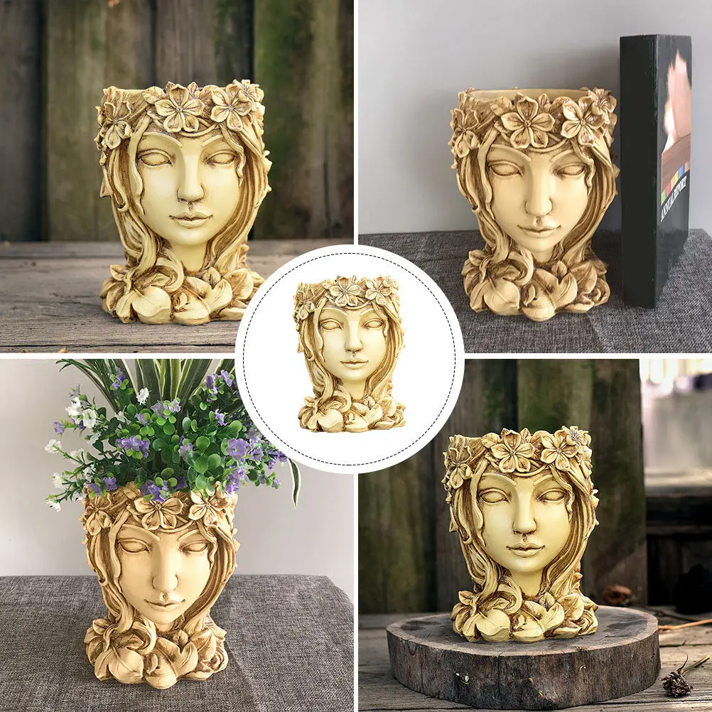 1Pcs Resin Flowerpot Elegant Form Planter Versatile Use Home Office Studio Market Supermarket Display Flower Arrangement