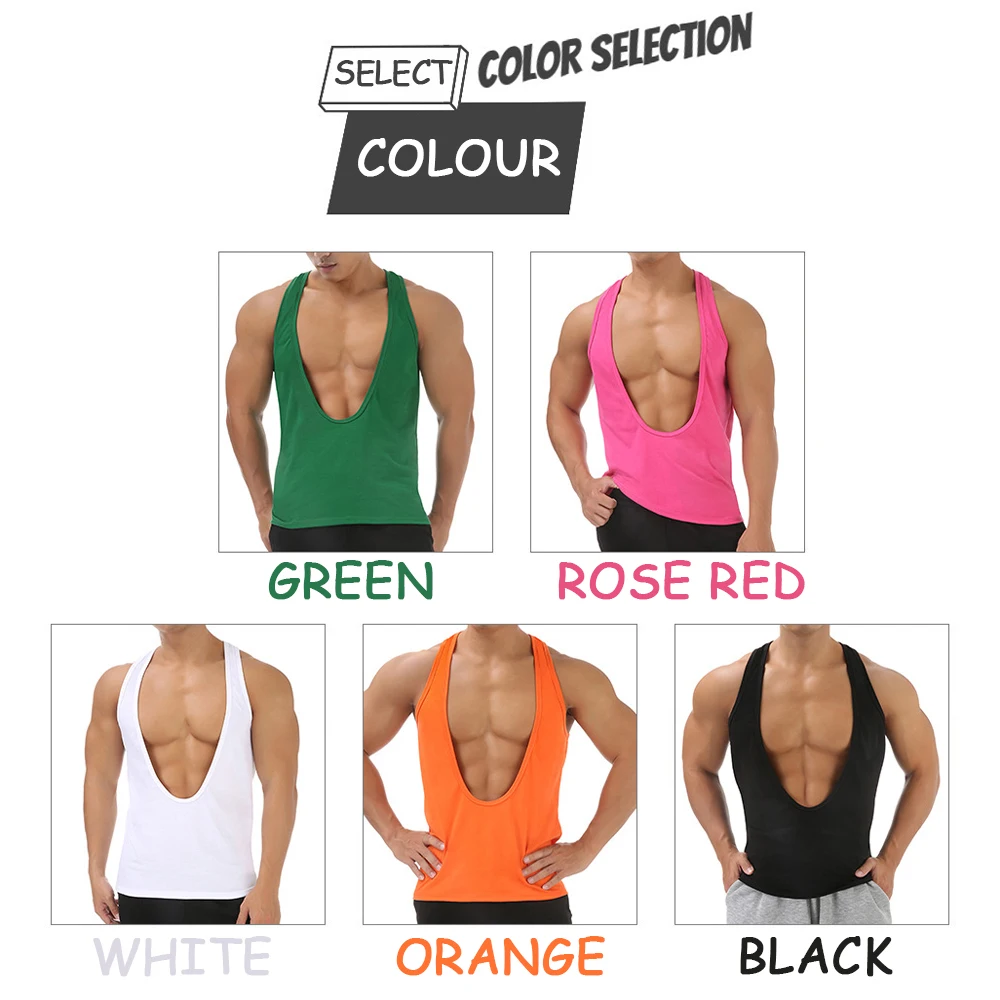

Men's Sexy Deep V Sleeveless Vest Fashion Casual Clothing T-Shirt Summer Breathable Sports Singlet Street Clothing