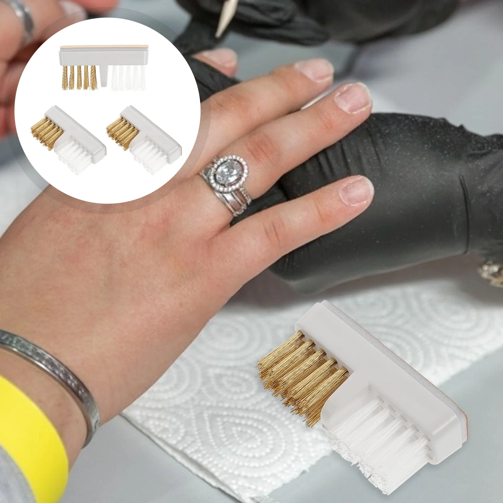 

3Pcs Copper Wire Nail Drill Bit Brush Cleaners Sanding Head Nail Art Tools Manicure Polishing Equipment Grinding Head Dust