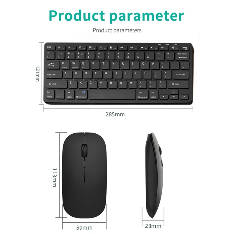 Wireless Bluetooth Keyboard Mouse Three Mode Keyboard Rechargeable Keyboard Mouse Support Tablet Laptop Computer Pink